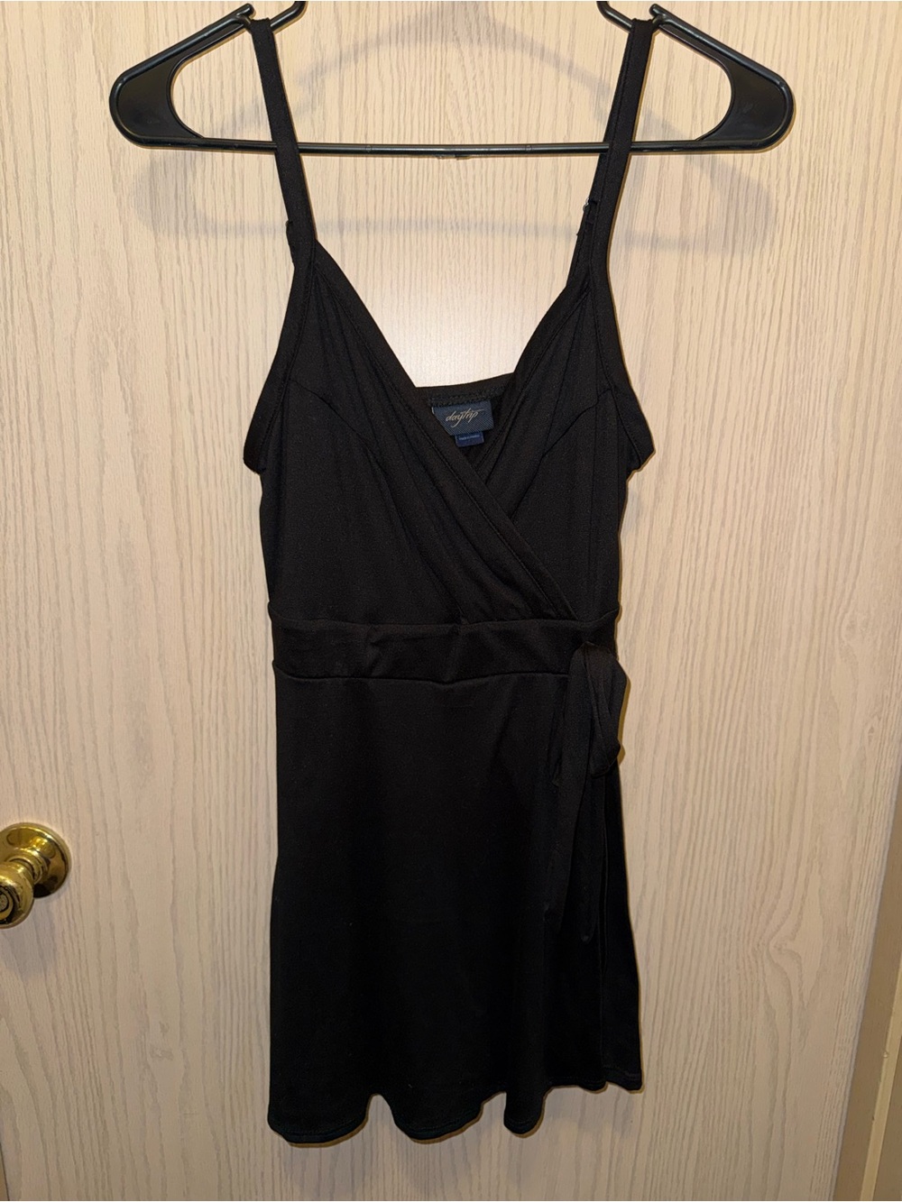 Daytrip Black Wrap-Style Spaghetti Strap Jumpsuit